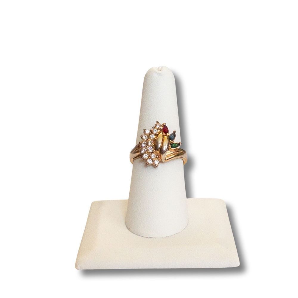 Rohan Gold Plated Ring with Cut Glass Crystals